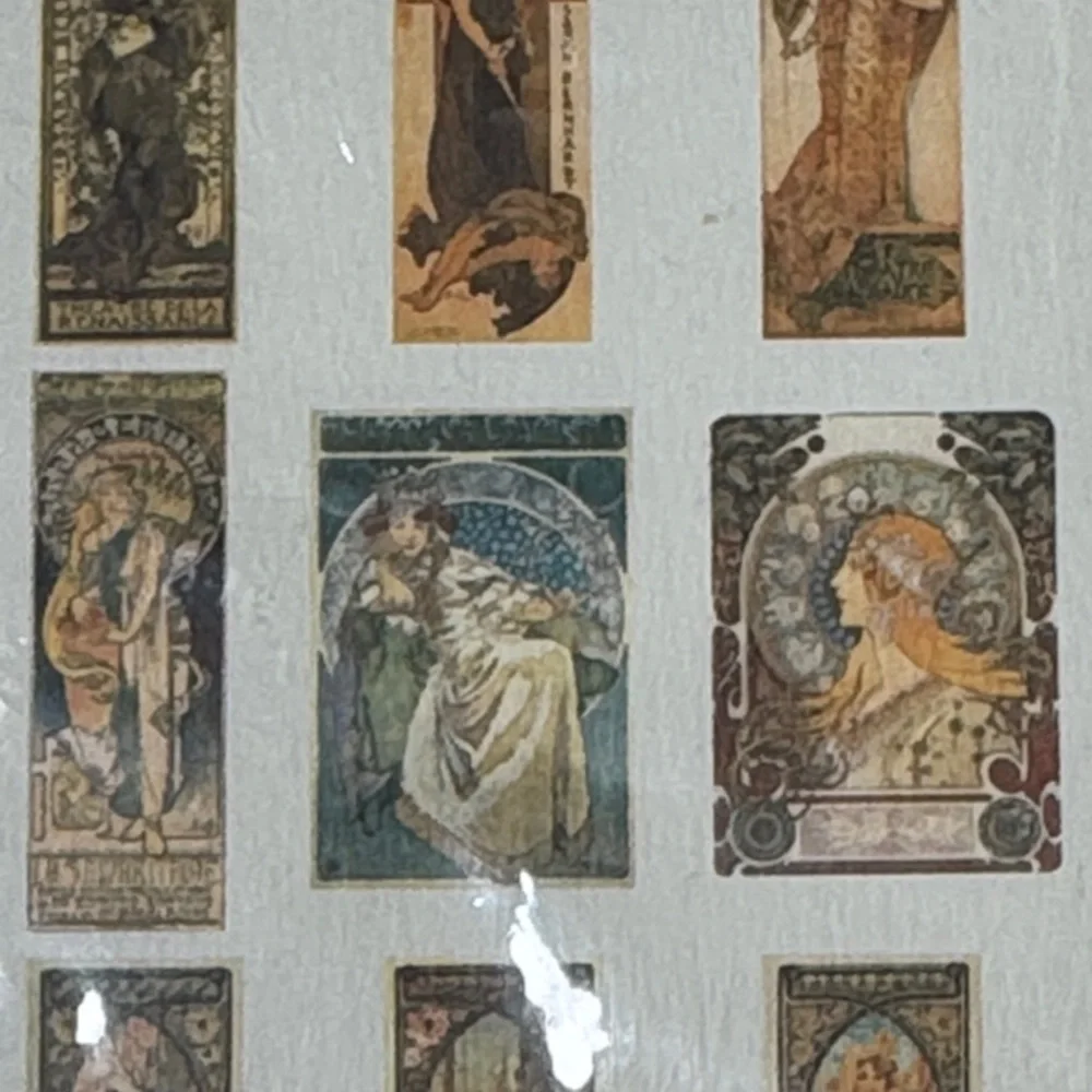 Vintage Alphonse Mucha Art Museum Fine Art Nouveau Gift Tags 2002 Set
